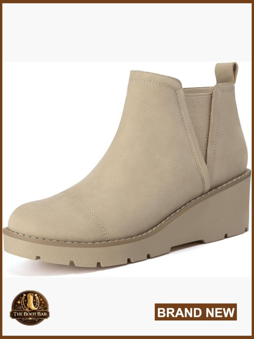 Wedge Chelsea Boots Platform Lug Sole Elastic Short Ankle Booties with Side